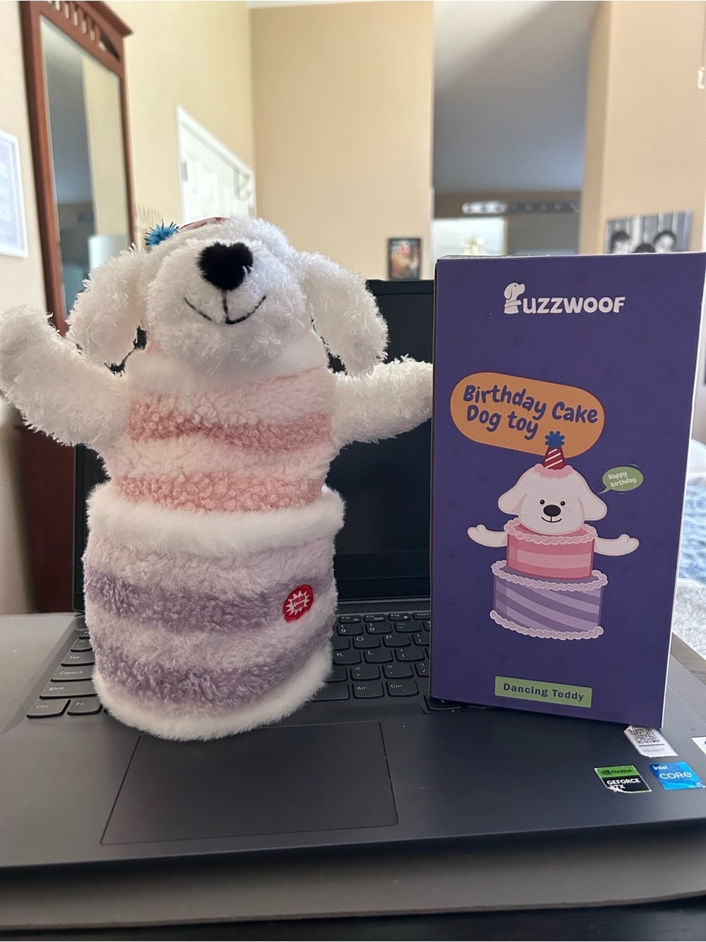 Fuzzwoof Singing & Dancing Birthday Cake Dog Toy - Dancing Teddy - Picture 5 of 6